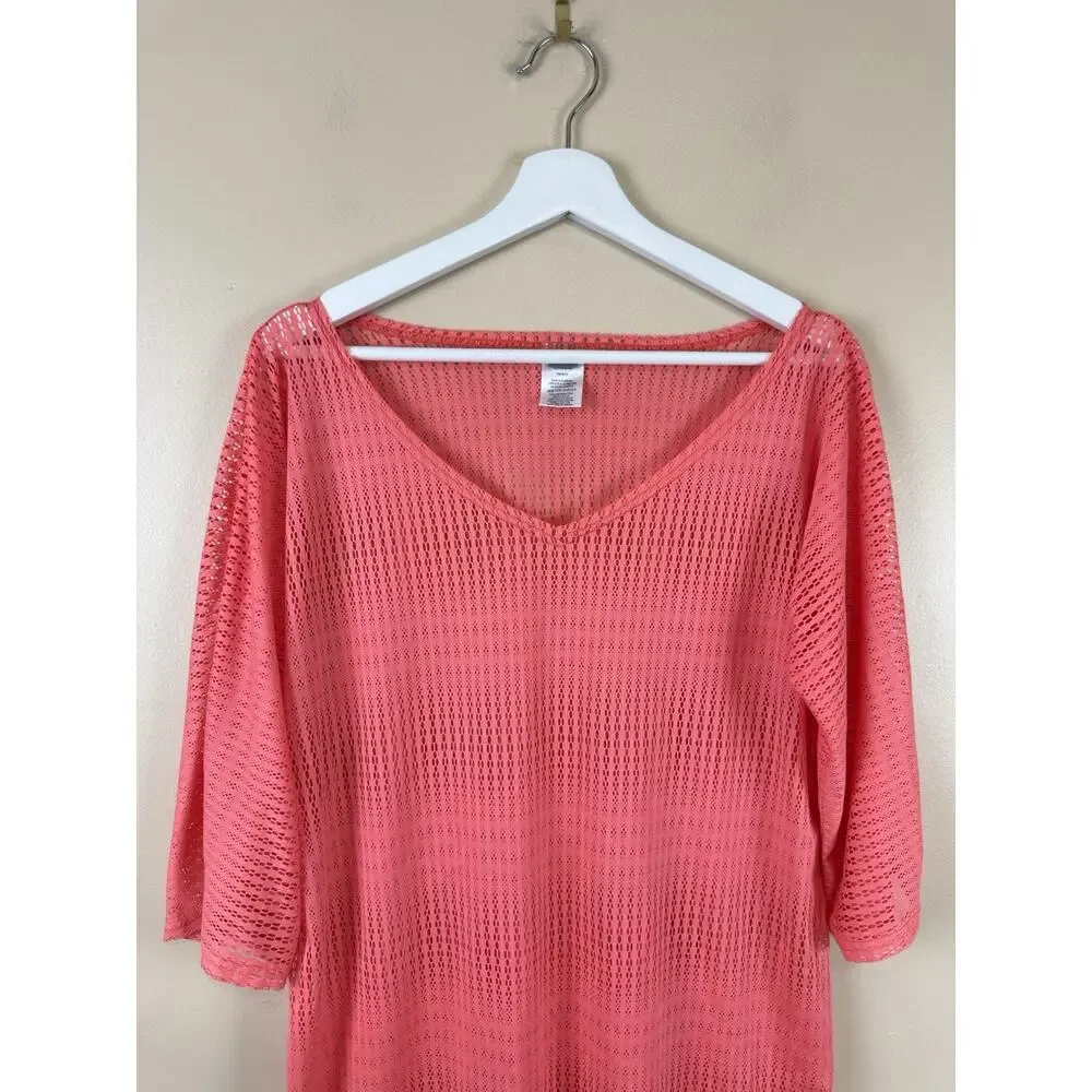 O'Neill Women’s Cover-up Mesh Swimsuit Orange Beach Resortwear Tunic Size XS/S